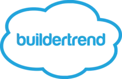 A blue cloud with the word salesforce in it.