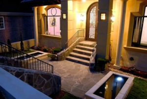 A view of the entrance to a house.