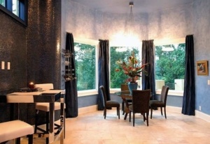 A dining room with chairs and tables in it