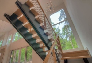 Floating staircases in custom homes