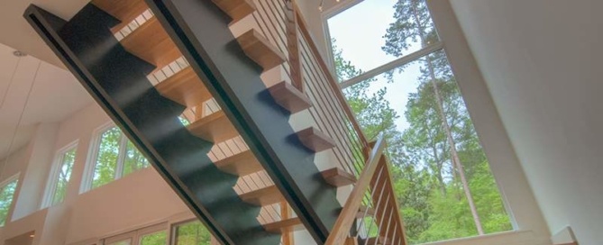 Floating staircases in custom homes
