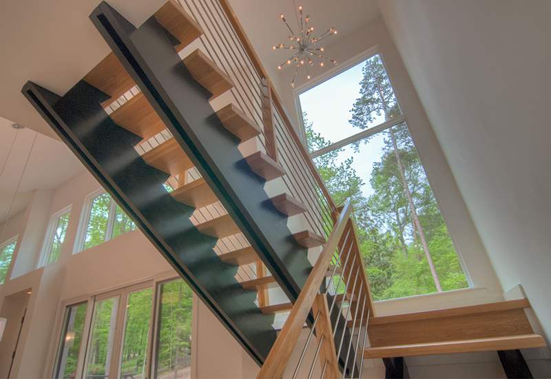 Floating staircases in custom homes