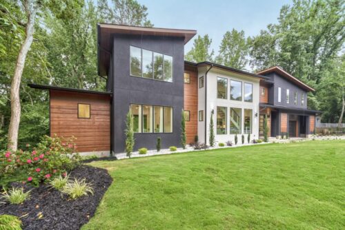 West Coast modern custom home at 2732 Huntingtowne Farms Lane in Charlotte