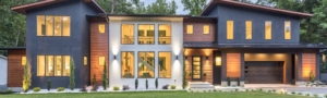 A large white house with a lot of windows.