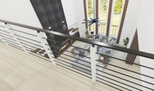 A view of the top floor from above.