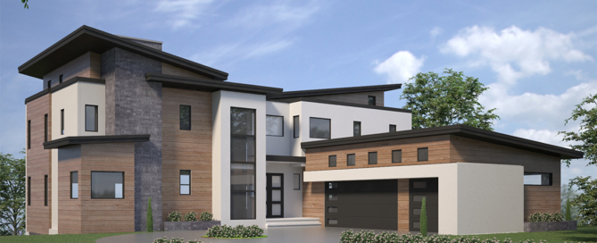 Lakefront modern homes
