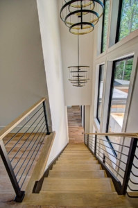 A view of the stairs from above.