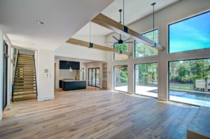 A large open room with lots of windows.